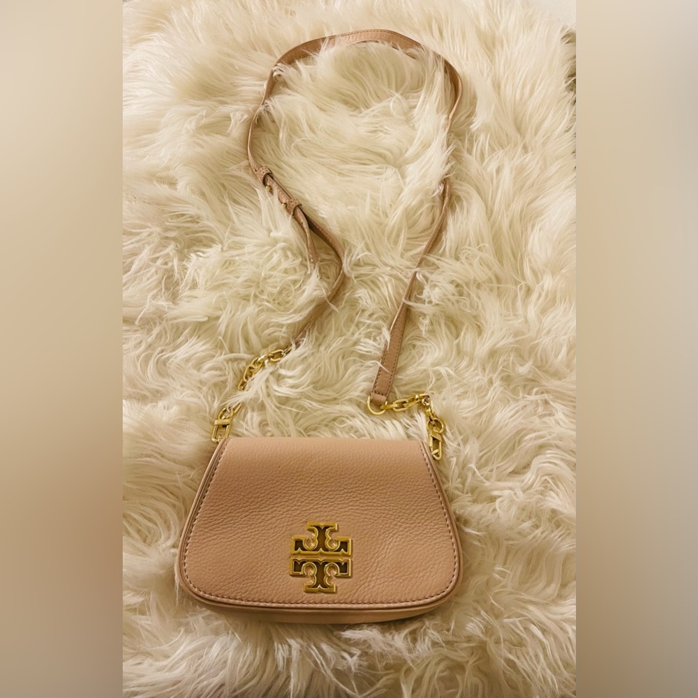 TORY BURCH BRITTEN MINI CROSS-BODY color LIGHT OAK
